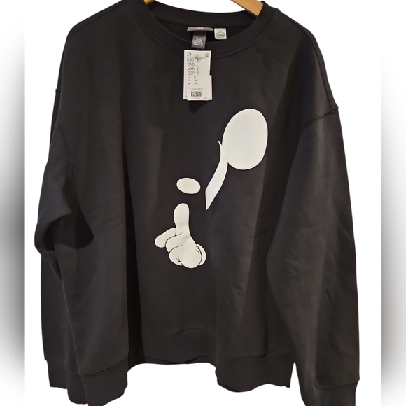 NWT H&M Disney Black Sweatshirt SIZE XL - Picture 1 of 9